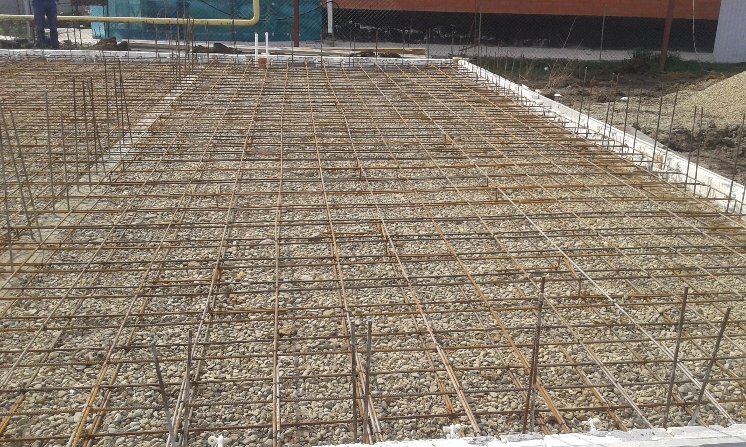 Армирование плиты пола.